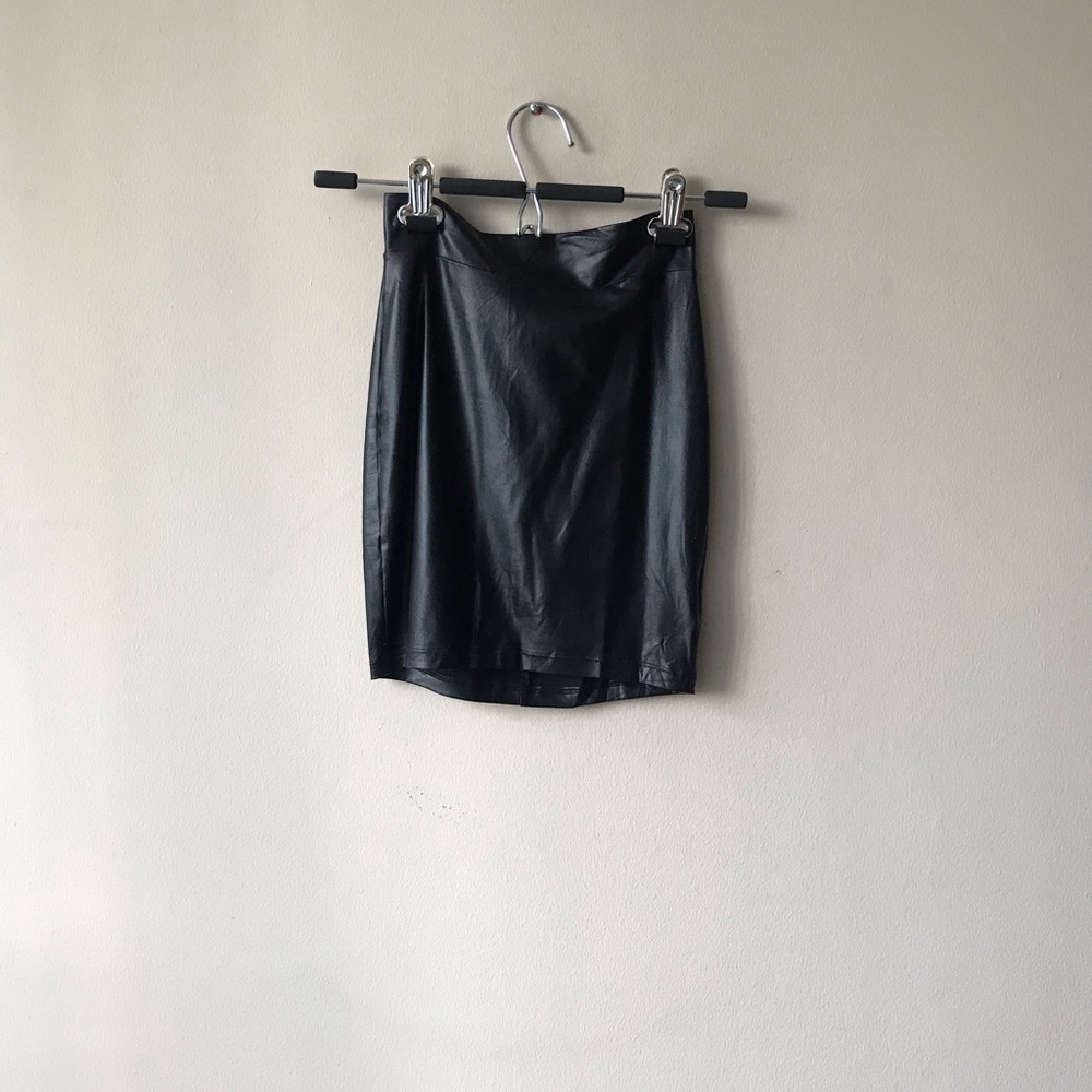 Leather mini skirt